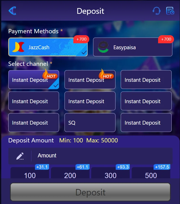 7987 Game deposit